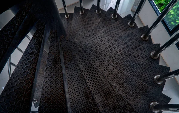 Спиральная Стальная Лестница Круглая Лестница Украшения Интерьера Путешествия Архитектура Background — стоковое фото