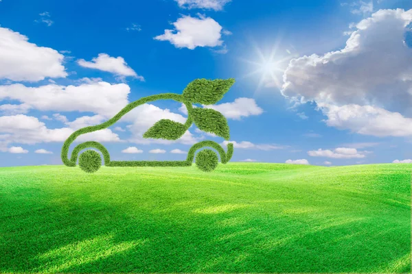 Концепция Электрического Транспорта Концепции Зеленой Окружающей Среды Сокращение Выбросов Co2 Стоковая Картинка