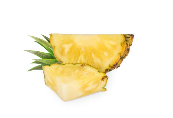 Ganze Ananas Und Ananasscheibe Ananas Mit Blättern Isoliert Auf Transparentem — Stockfoto