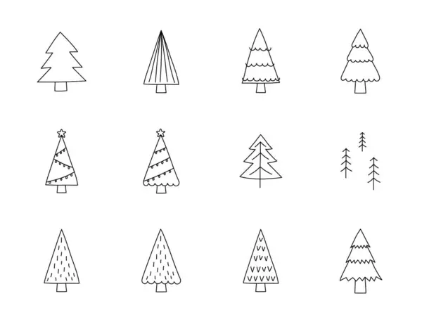 Coleção Vetor Árvore Natal Festiva Ilustrações De Stock Royalty-Free