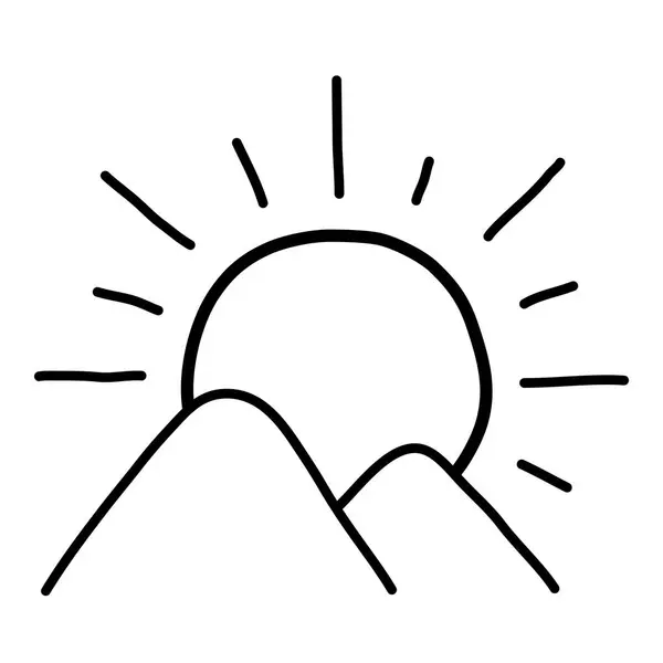 Sonne Handgezeichnetes Doodle Line Symbol Stockvektor