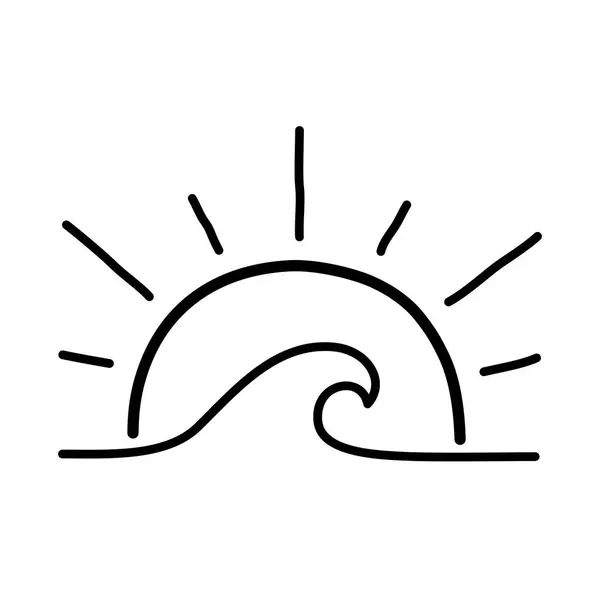Sonne Handgezeichnetes Doodle Line Symbol lizenzfreie Stockvektoren