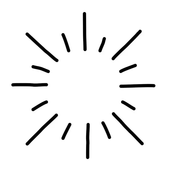 Sonne Handgezeichnetes Doodle Line Symbol Stockillustration