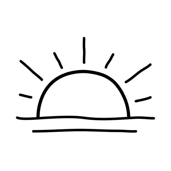 Sonne Handgezeichnetes Doodle Line Symbol lizenzfreie Stockillustrationen