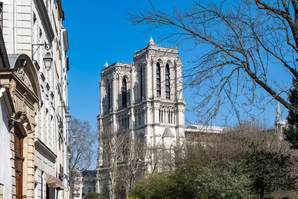 Paris Notre Dame Cathedral Typical Facades Ile Cite — Stock Photo, Image