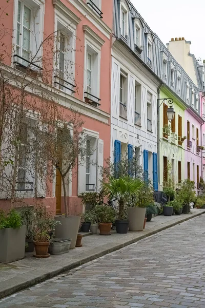 Paříž Barevné Domy Rue Cremieux Typická Ulice 12E Arrondissement — Stock fotografie