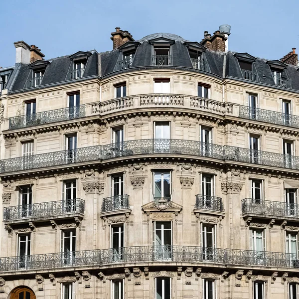 Париж Прекрасна Будівля Старовинний Фасад Бульвар Гаусман — стокове фото