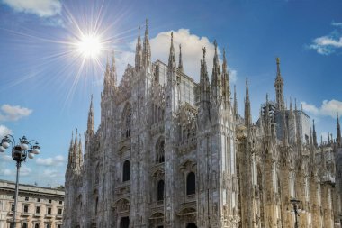 Milan, İtalya 'da, Duomo Katedrali, tarihi merkezde.