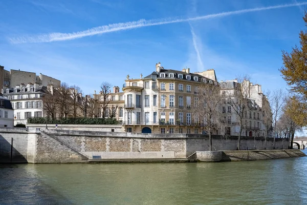 Париж Сент Луїс Прекрасні Будинки Quai Anjou — стокове фото