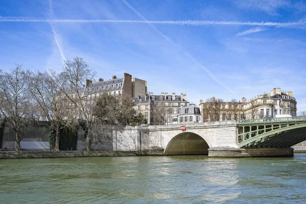 Paris View Sully Bridge Ile Cite Красиві Будівлі — стокове фото