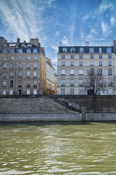 Paris Ile Saint Louis Quai Bourbon Seine Красиві Стародавні Будівлі — стокове фото
