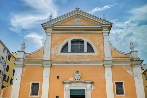 Córsega Ajaccio Colorida Catedral Nossa Senhora Assunção Centro Histórico — Fotografia de Stock
