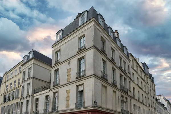 Parigi Bellissimi Edifici Nel Marais Nel Centro Storico — Foto Stock