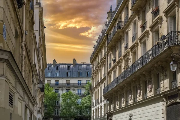 Paris Buildings Marais Center Typical Street — Stock Photo, Image