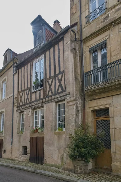 Autun Középkori Város Burgundia Gyönyörű Félkész Házak Központban — Stock Fotó