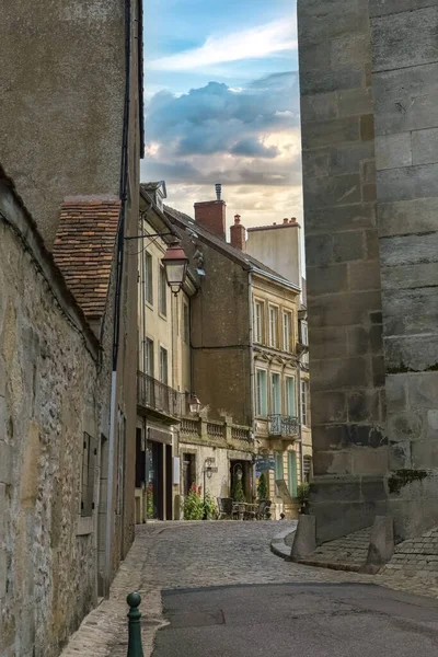 Autun Cidade Medieval Borgonha Bela Casa Centro Uma Pequena Rua — Fotografia de Stock