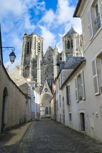 Bourges Città Medievale Francia Vecchie Case Nel Centro Storico Con — Foto Stock