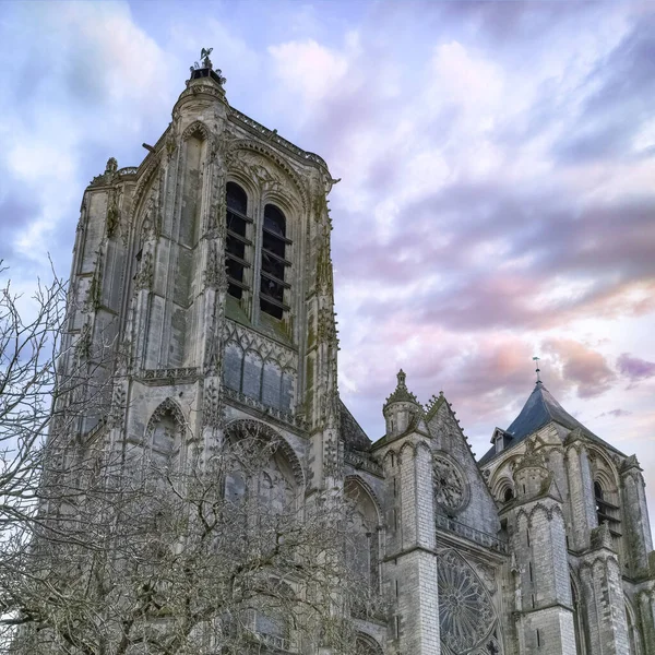 Bourges Medieval City France Saint Etienne Cathedral Main Entry — Stock Photo, Image
