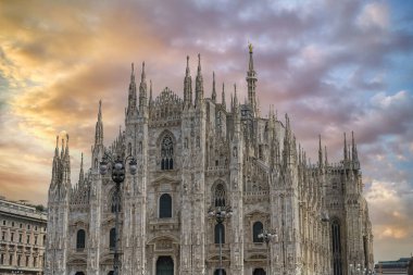 Milan, İtalya 'da, Duomo Katedrali, tarihi merkezde.