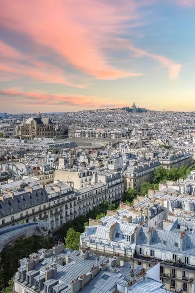 Paris Luftaufnahme Der Stadt Mit Der Kirche Saint Eustache Und — Stockfoto