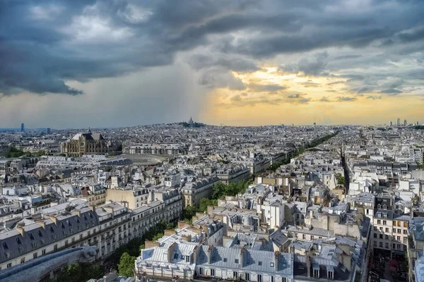 Paris Luftaufnahme Der Stadt Mit Der Kirche Saint Eustache Und — Stockfoto
