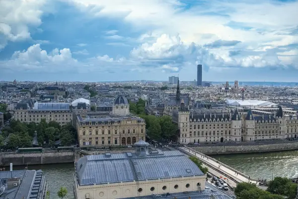 Paris Die Notre Dame Brücke Und Die Conciergerie Auf Dem — Stockfoto
