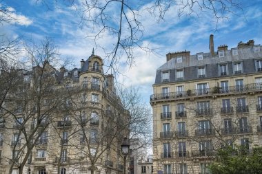 Paris, beautiful buildings, boulevard Voltaire in the 11e arrondissement of the french capital clipart