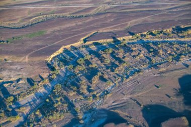Namibya, Namib Çölü 'nün havadan görünüşü, vahşi doğa, yağmur mevsiminde manzara.