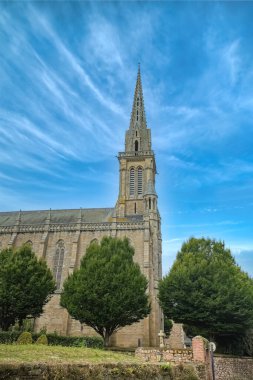 The city of Paimpol, in Brittany, Notre-Dame de Bonne-Nouvelle church, beautiful monument clipart