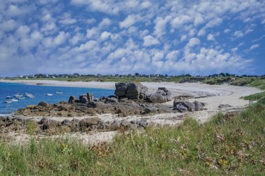 Kerlouan, in north Brittany, rocky beach, in the Finistere clipart