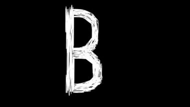 El çizimi harf B siyah arkaplanda hızlı titreşir