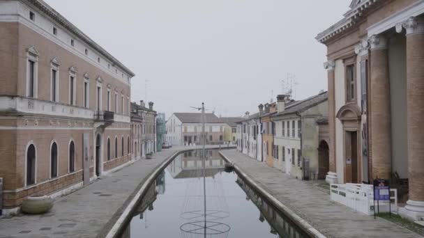 December 2022 Comacchio River Water Ancient City Christmas — Stockvideo