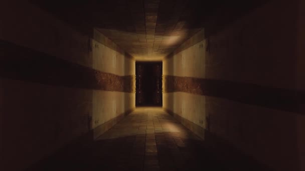 Dark Tunnel Passage Night Buildings — Vídeo de stock