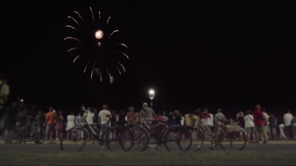 Fireworks Night City Street — Stok video