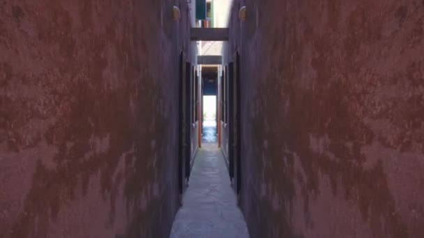 Road Two Narrow Old Walls — Stok video