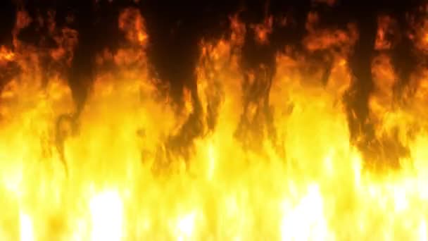 Огонь Пылающий Черном Пламени — стоковое видео