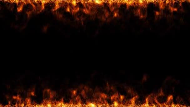 Полоса Огня Вдоль Нижней Верхней Части Рамы — стоковое видео