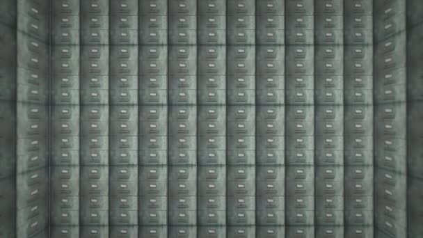 Lots Metal Document Boxes Dark Endless Office — Vídeo de Stock