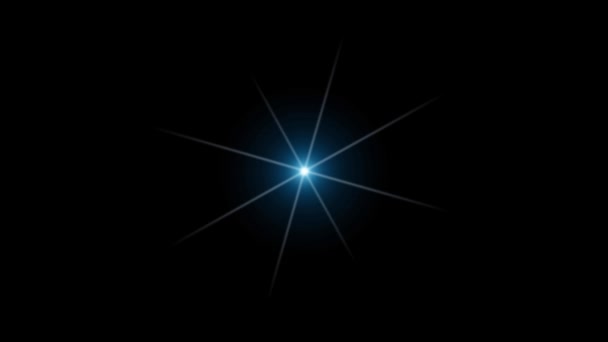 Brilho Azul Luz Girando Sobre Fundo Preto — Vídeo de Stock