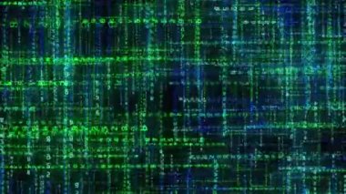 Bilgisayar kodları ve numaraları ekranda hareket ediyor