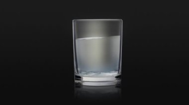 Cam bardakta durgun su var.