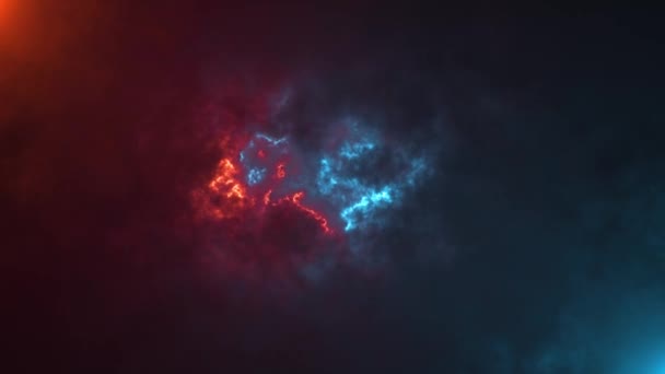 Абстрактный Фон Красной Синей Энергии Плавающей Темном Пространстве — стоковое видео