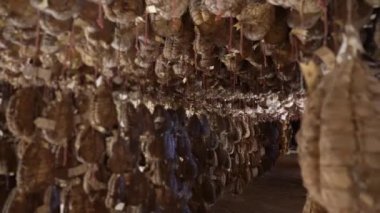 Karanlık bir mahzende Parma Culatello 'nun yaşlanması