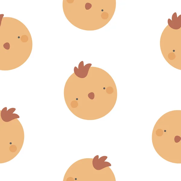 Aranyos Csirkék Zökkenőmentes Minta Háttér Egyszerű Kézzel Rajzolt Imádnivaló Haszonállatok — Stock Vector