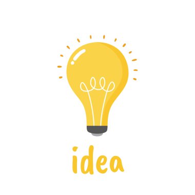 ampul fikir simgesi. vektör çizim. 