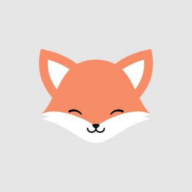 Şirin Tilki Yüzlü Vektör Simgesi