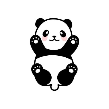 Tatlı panda çizgi film karakteri. hayvan vektör illüstrasyonu