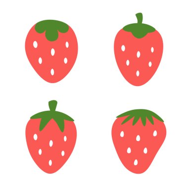 Düz dizaynlı çilek vektör çizimi 