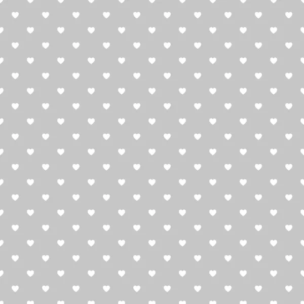 White Polka Dots Hearts Grey Background — Stock Vector