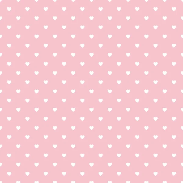 Біла Полка Крапок Серця Рожевому Фоні — стоковий вектор